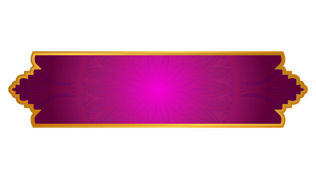 luxury pink arabic islamic text box title frame border