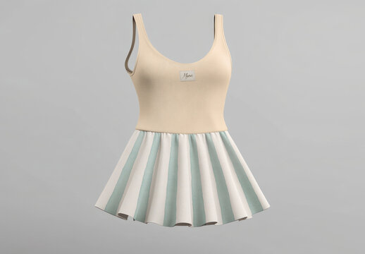 Elegant Tennis Dress Mockup PSD