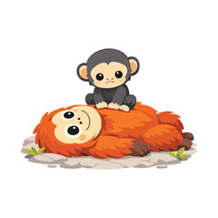 Punch the Monkey Viral Punch Baby Monkey vector illustration PNG, Emotional Plush Toy Monkey Design, Lonely Baby Monkey, Kawaii Punch Monkey svg, Viral Baby Monkey Illustration, Emotional Monkey Png. © Jamshaid