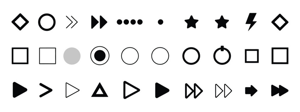 Fl&egrave;che and Arrow Bullet List Icon Set, Vector Arrow Designs