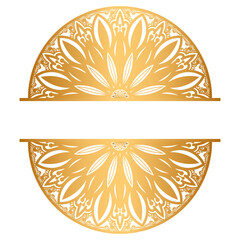Mandala frame indian pattern islamic ornament gold color