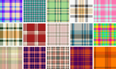 High contrast plaid pattern advertising visuals. Strong tartan geometry commands attention quickly. Vector scalability enables impact.