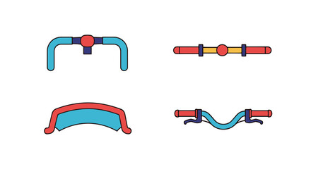 Handlebar Line art creative tone color illustration