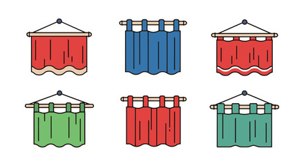 Hanging Fabric Line minimal digital color illustration