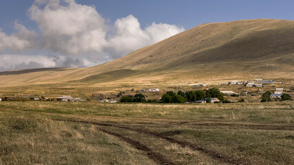 Obraz premium Village in Georgia. Beautiful nature scenic of small town in Akhalkalaki.