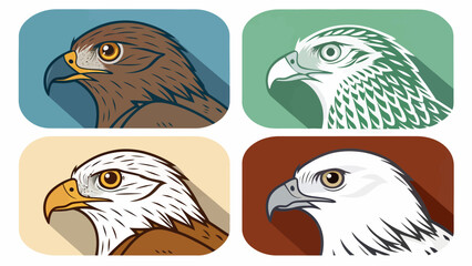 Fototapeta premium Stunning eagle head illustrations in various colors
