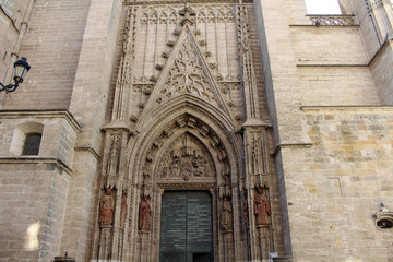 Obraz premium Seville Cathedral Puerta de Asuncion August 2024 Entrance gate