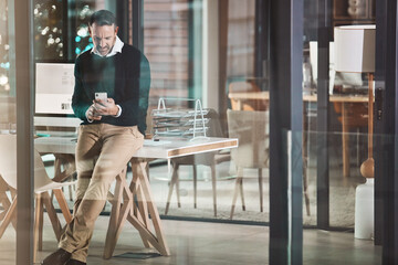 Review, phone and reading with business man in office for account manager, communication and...