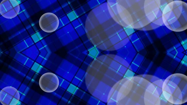 Blue Plaid Pattern with Bokeh Effect
