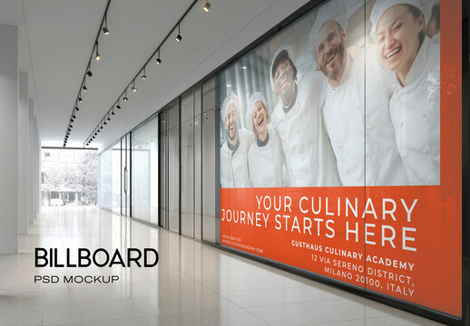 Culinary Academy Billboard Mockup PSD