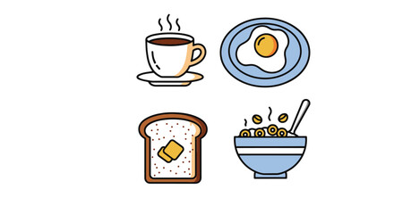 Morning Meal Line modern color illustration design