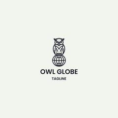 Obraz premium Owl globe logo template vector illustration design