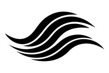 Fototapeta premium Black Abstract Wavy Lines Forming a Fluid, Organic, or Wave Shape