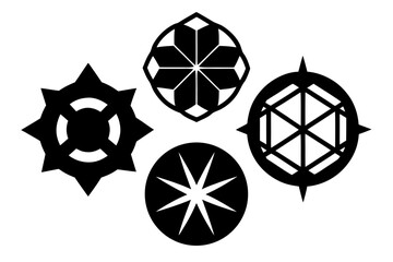 Fototapeta premium Four Abstract Geometric Ornamental Symbols