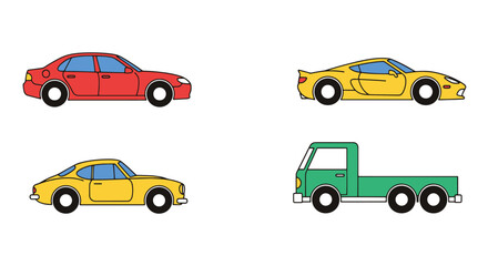 Fototapeta premium Model Car Line art colorful design illustration