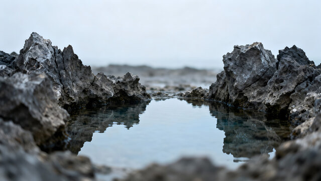 Rocky shoreline with tidal pool