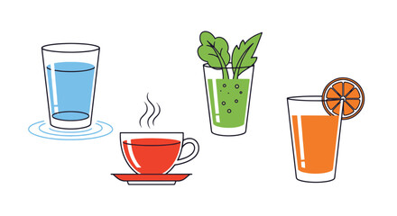 Healthy Beverage abstract modern style illustration