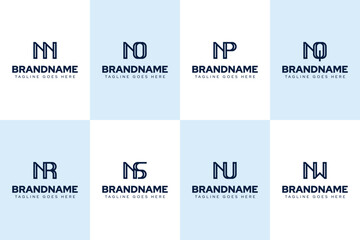 Letters NN NO NP NQ NR NS NU NW Logo Monogram Set, for NN ON PN QN RN SN UN WN initials © Prayoga
