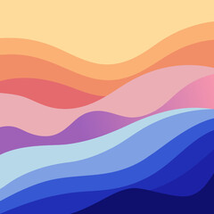 Fototapeta premium Minimal abstract waves background with soft gradients
