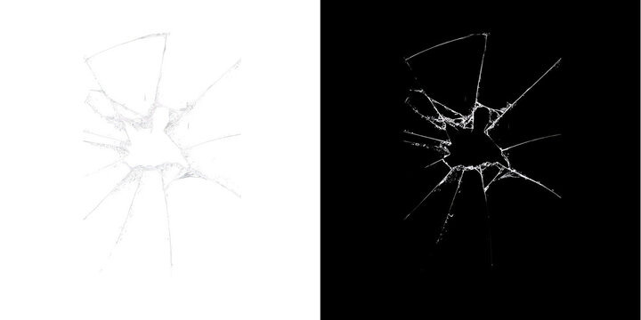 Cracked Glass Explosion Shards Transparent PNG Effect
