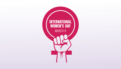 International women's day logo with a raised fist