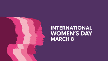 International women's day awareness with silhouette of women