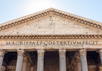 Fototapeta premium Pantheon building in Rome, Italy; translation: 