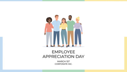 Employee appreciation day celebration with diverse team