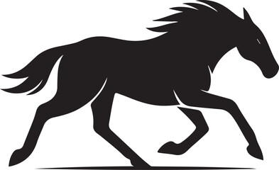 Naklejka premium Majestic Horse Black Silhouette Vector Illustration