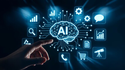 Obraz premium AI Brain Interface: Smart Tech for Modern Digital Solutions