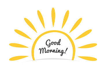 Yellow sun with Good Morning text