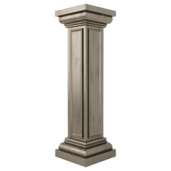 Obraz premium Gray stone or wooden pillar column isolated on a transparent background