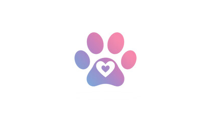 Fototapeta premium Pet Care Veterinary Paw with Heart Symbol PNG