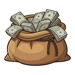 Full Money Bag with Stacks of Dollar Bills © Abdul Jaher