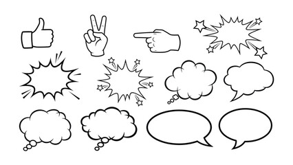 Obraz premium Comic Element Set: A dynamic collection of pop art elements, each meticulously crafted to amplify storytelling through graphic visuals.
