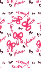Valentine Gift Ribbon Bow Seamless Pattern