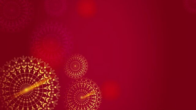 Decorative Luxury Mandala Ramadan Background with Red Arabesque Pattern.