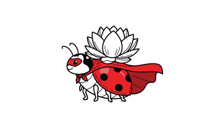 Ladybug with Cape and lotus flower antler crown