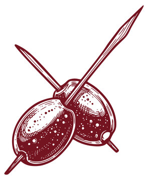 Olive skewers icon