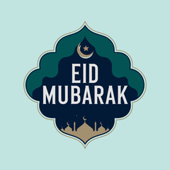 eid mubarak logo design silhouette vector line art logo design