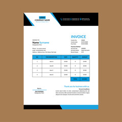 Obraz premium Modern Invoice Layout. Trendy Template Display for Promotion.