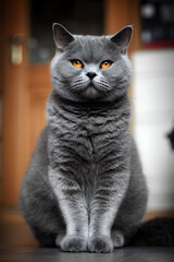 A cat with a British shorthair