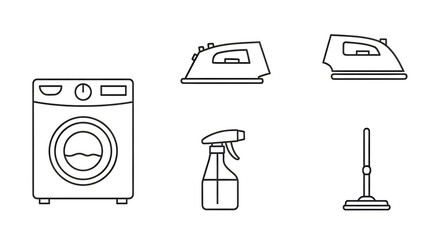 Laundry and cleaning essentials illustration