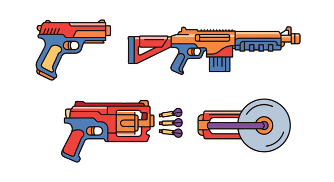 Nerf Blasters Line creative smooth modern illustration