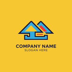 Company Logo Template with House Icon.