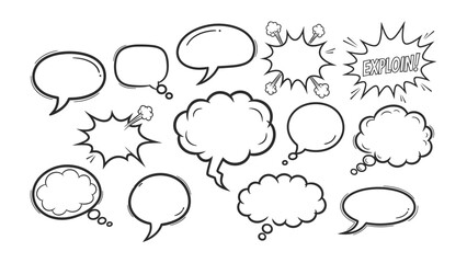 Speaking Volumes: An assortment of empty speech bubbles, each ready to convey any message. A versatile visual element for communication and design.