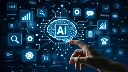 Fototapeta premium AI Integration: Smart Technology Solutions for Modern Business Efficiency