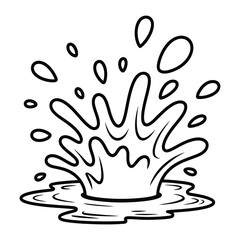 Fototapeta premium Dynamic Water Splash Illustration: A monochrome illustration captures the moment of a water splash, showcasing the fluid dynamics and energy of water in motion.