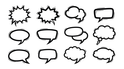 Comic Speech Bubble Collection: A collection of various comic speech bubbles. Designed with distinct styles, each bubble stands ready to convey dialogue, thought, and emotion in any creative work. © FARHANA