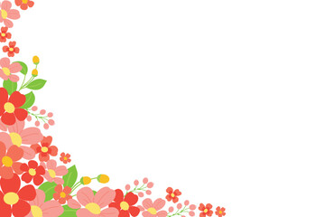 Fototapeta premium Floral corner border, Flower corner frame, Spring corner floral border